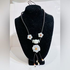 Burmese jade flower necklace